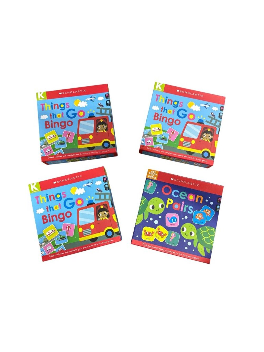 Things That Go Bingo & Ocean Pairs Scholastic Early Learners Educational Games S